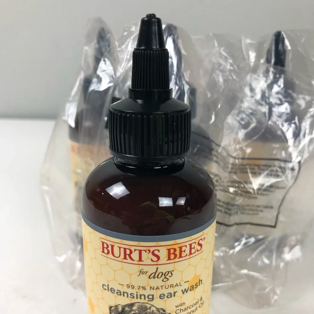 Burt’s Bees Care + Plus Charcoal & Coconut Dog Cleansing Ear Rinse Set of 4 New